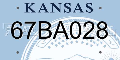 67BA028 Kansas License Plate
