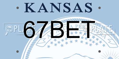 67BET Kansas License Plate
