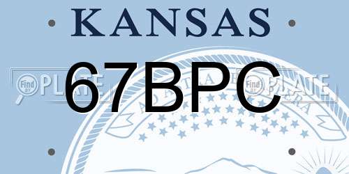67BPC Kansas License Plate
