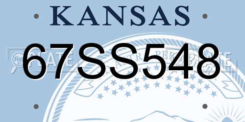 67SS548 Kansas License Plate