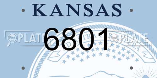 6801 Kansas License Plate