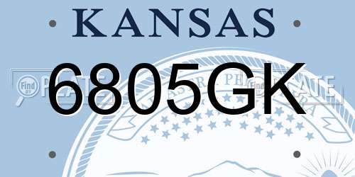 6805GK Kansas License Plate