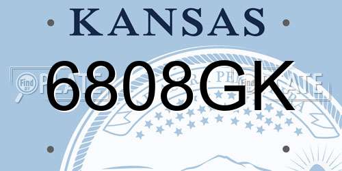 6808GK Kansas License Plate