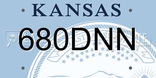 680DNN Kansas License Plate