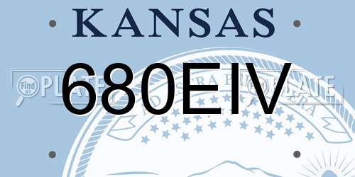 680EIV Kansas License Plate