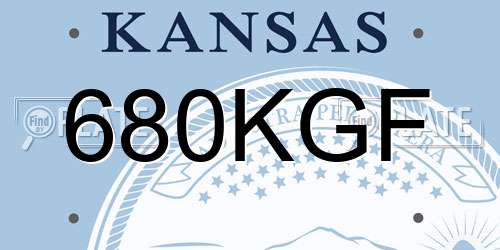 680KGF Kansas License Plate