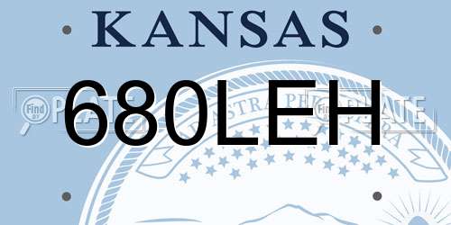 680LEH Kansas License Plate