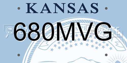 680MVG Kansas License Plate