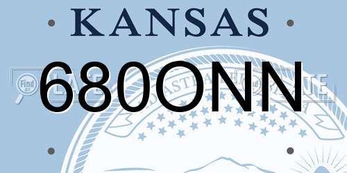 680ONN Kansas License Plate