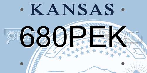 680PEK Kansas License Plate