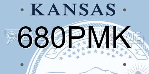 680PMK Kansas License Plate