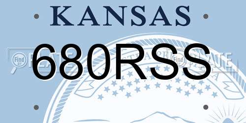 680RSS Kansas License Plate