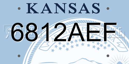 6812AEF Kansas License Plate