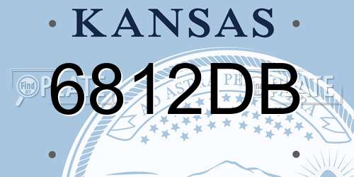 6812DB Kansas License Plate