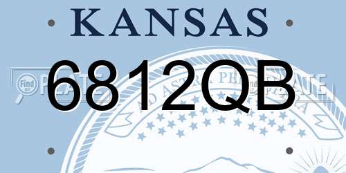 6812QB Kansas License Plate