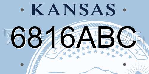 6816ABC Kansas License Plate