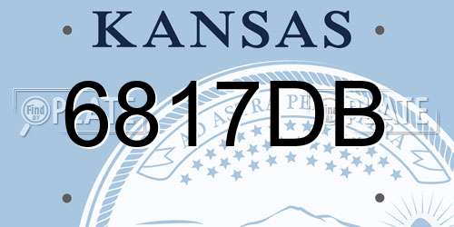 6817DB Kansas License Plate