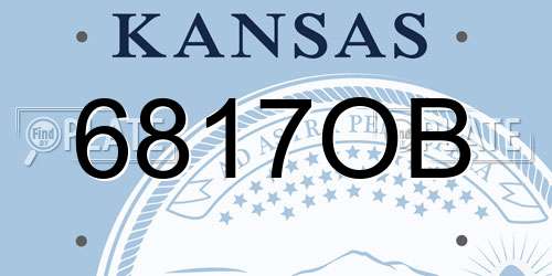 6817OB Kansas License Plate
