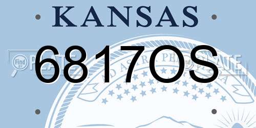 6817OS Kansas License Plate