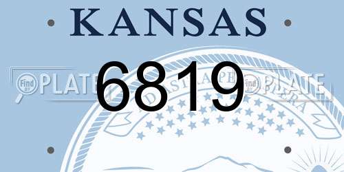 6819 Kansas License Plate