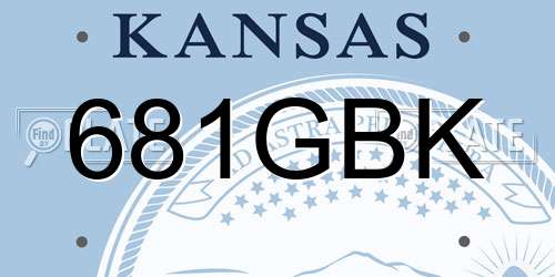 681GBK Kansas License Plate