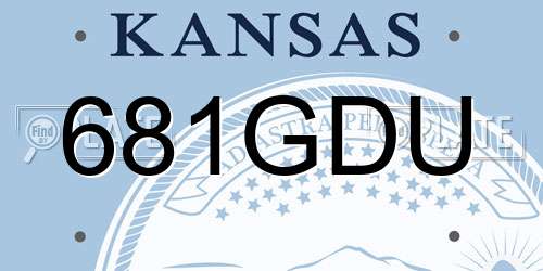 681GDU Kansas License Plate