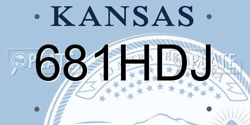 681HDJ Kansas License Plate