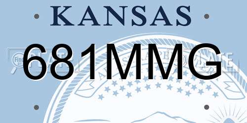 681MMG Kansas License Plate
