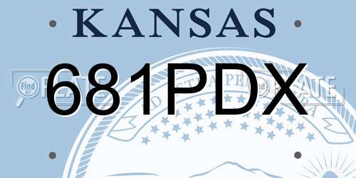 681PDX Kansas License Plate