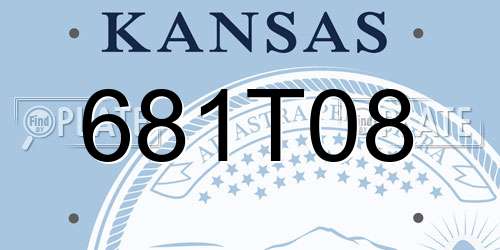 681T08 Kansas License Plate