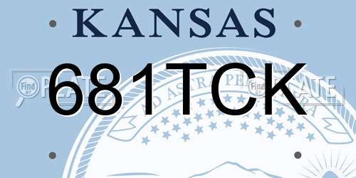 681TCK Kansas License Plate