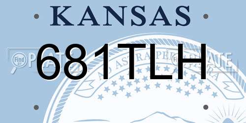 681TLH Kansas License Plate