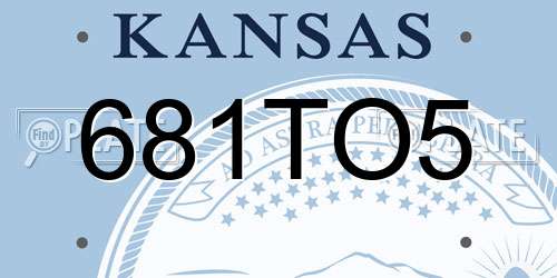 681TO5 Kansas License Plate