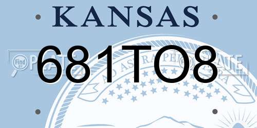 681TO8 Kansas License Plate