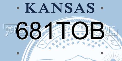 681TOB Kansas License Plate