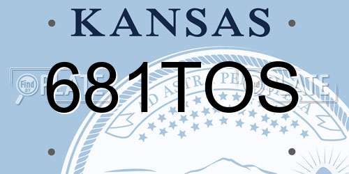 681TOS Kansas License Plate