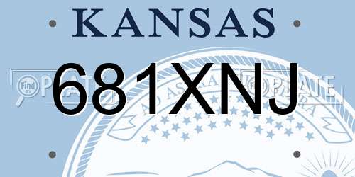 681XNJ Kansas License Plate