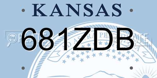 681ZDB Kansas License Plate