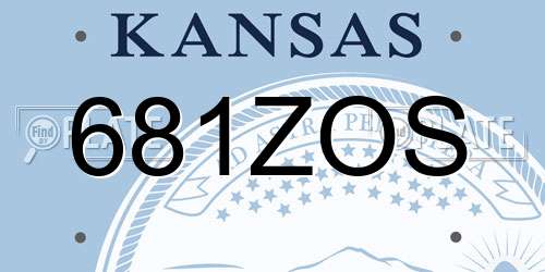 681ZOS Kansas License Plate