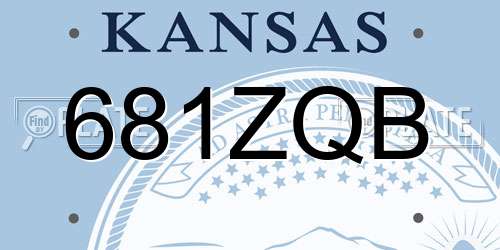 681ZQB Kansas License Plate