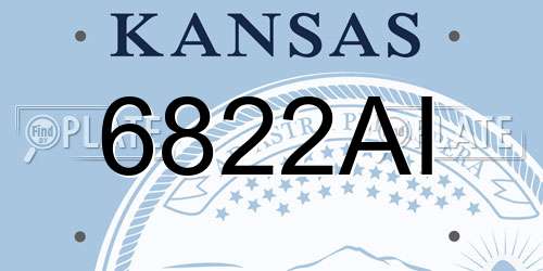 6822AI Kansas License Plate