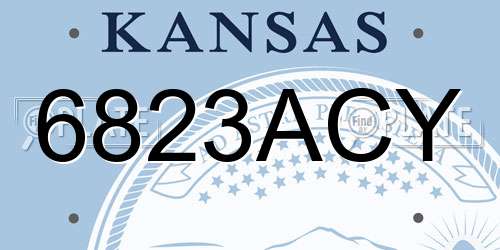 6823ACY Kansas License Plate