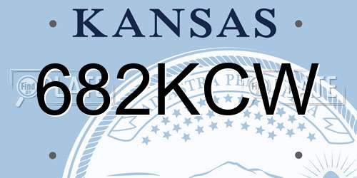 682KCW Kansas License Plate