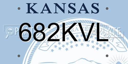 682KVL Kansas License Plate