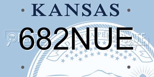 682NUE Kansas License Plate