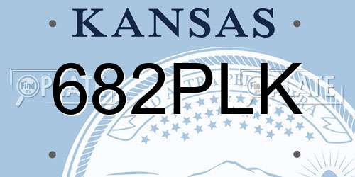 682PLK Kansas License Plate