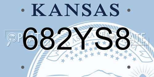 682YS8 Kansas License Plate