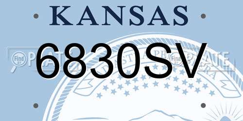 6830SV Kansas License Plate