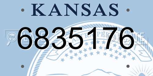 6835176 Kansas License Plate