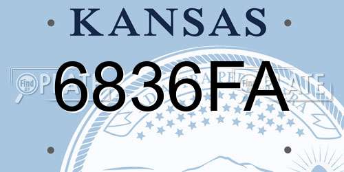 6836FA Kansas License Plate